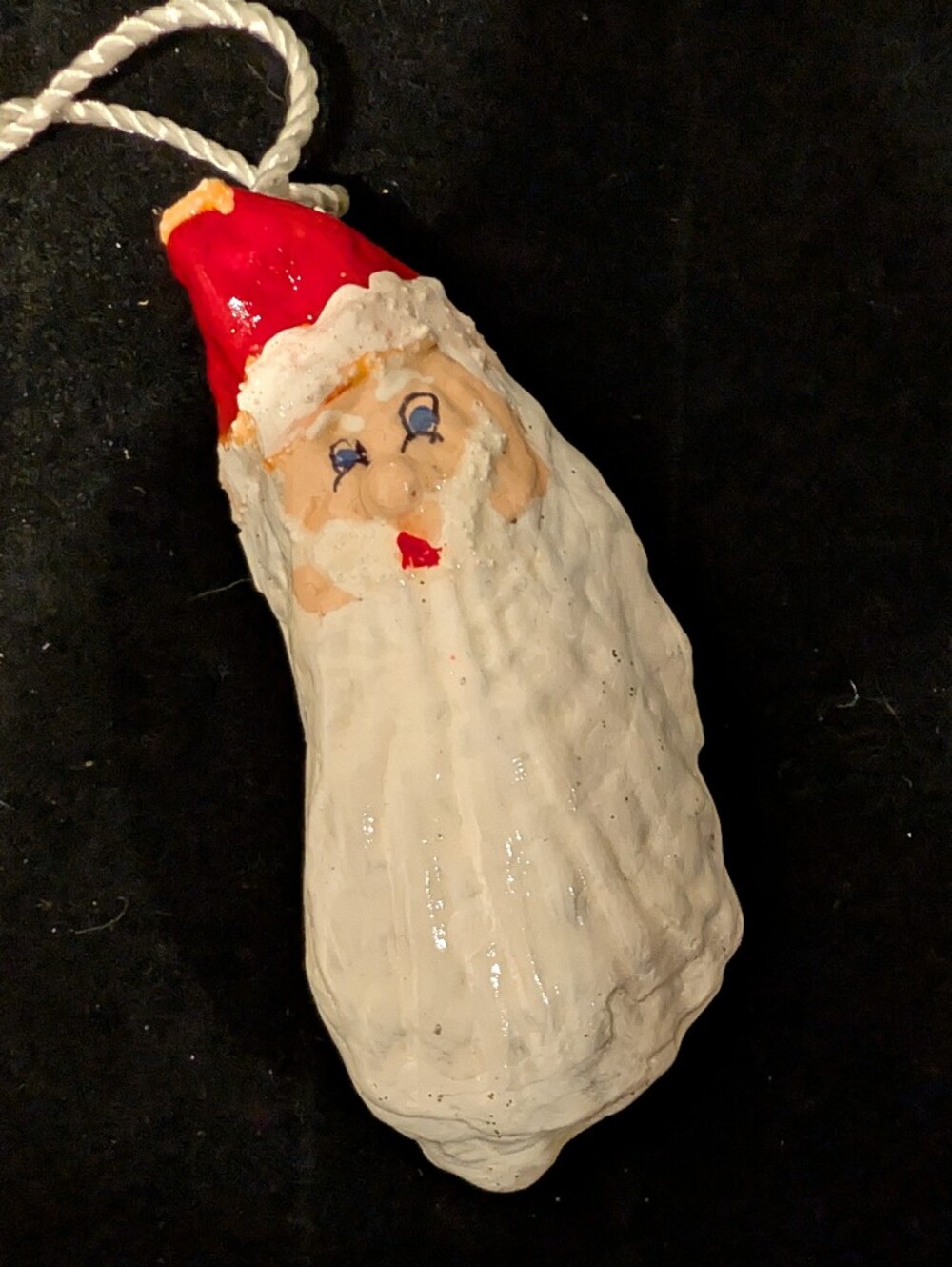 Lowcountry SC - Local Craft - Painted Oyster Shell Ornament - Santa
